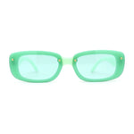 Womens Mod Exposed Lens Edge Oval Narrow Sunglasses