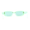 Womens Mod Exposed Lens Edge Oval Narrow Sunglasses