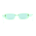Womens Mod Exposed Lens Edge Oval Narrow Sunglasses