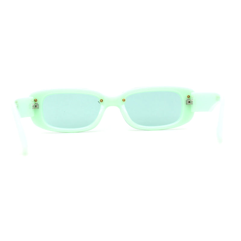 Womens Mod Exposed Lens Edge Oval Narrow Sunglasses