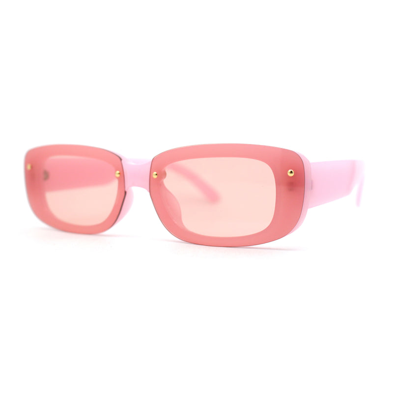 Womens Mod Exposed Lens Edge Oval Narrow Sunglasses