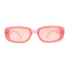 Womens Mod Exposed Lens Edge Oval Narrow Sunglasses
