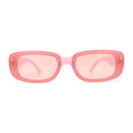 Womens Mod Exposed Lens Edge Oval Narrow Sunglasses