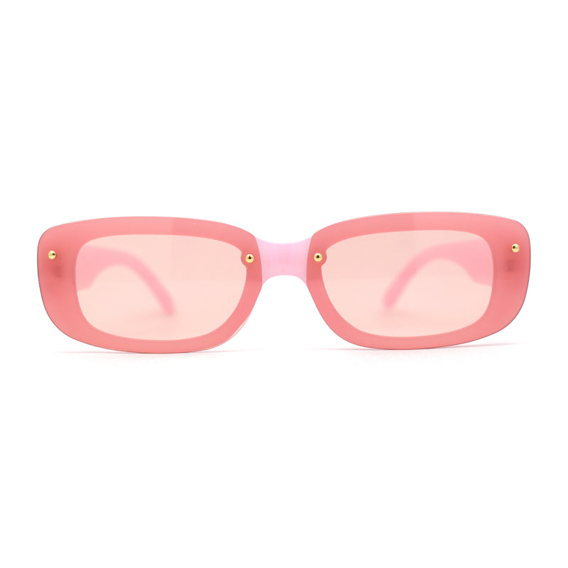 Womens Mod Exposed Lens Edge Oval Narrow Sunglasses