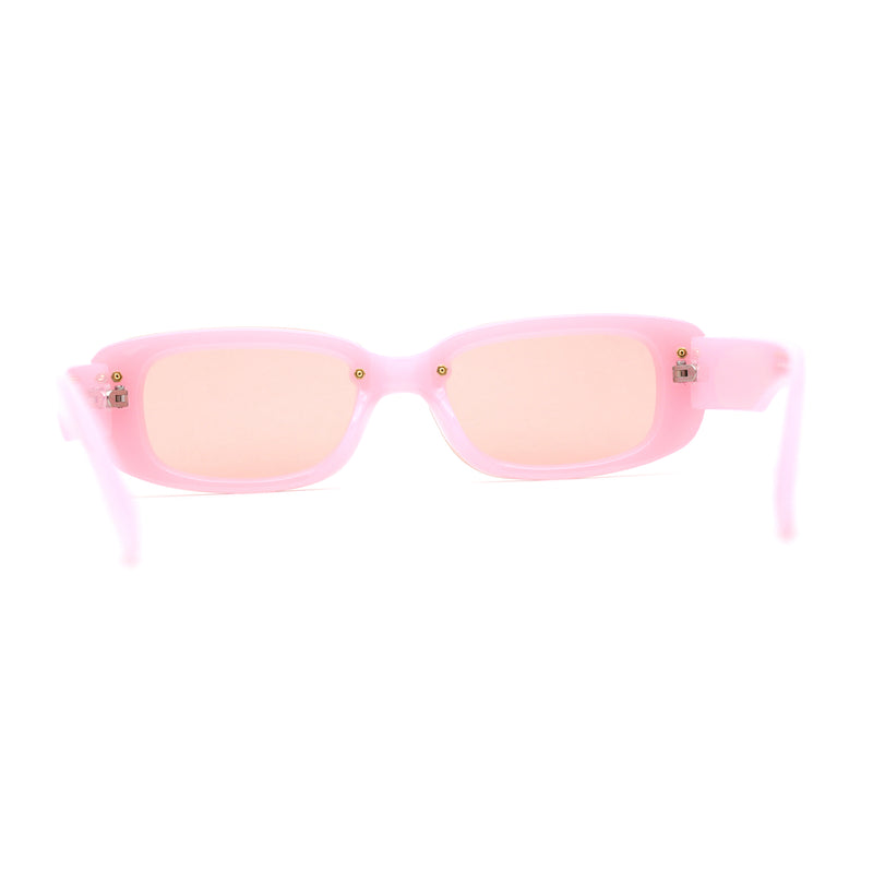 Womens Mod Exposed Lens Edge Oval Narrow Sunglasses
