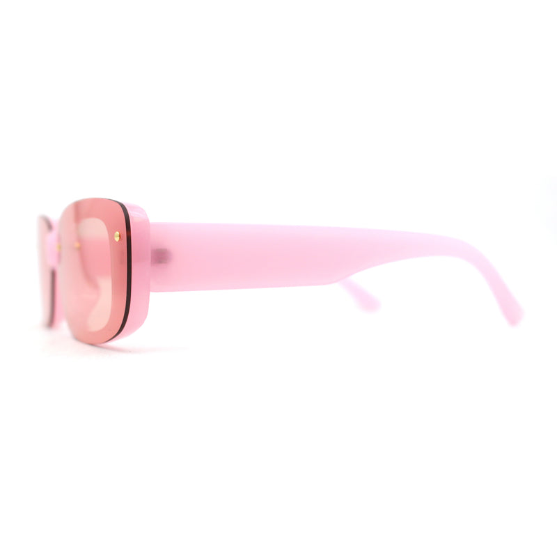 Womens Mod Exposed Lens Edge Oval Narrow Sunglasses