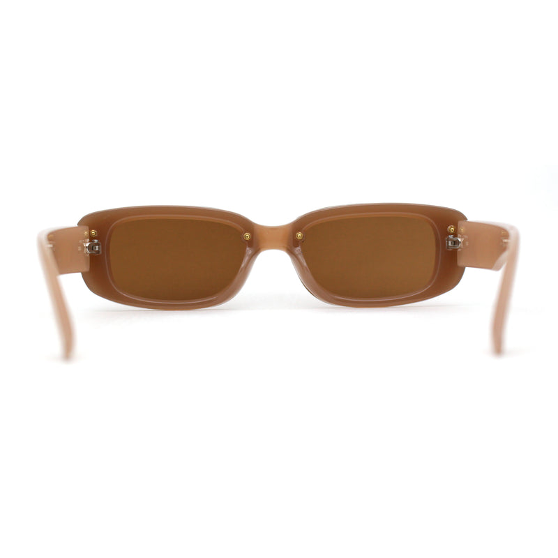 Womens Mod Exposed Lens Edge Oval Narrow Sunglasses