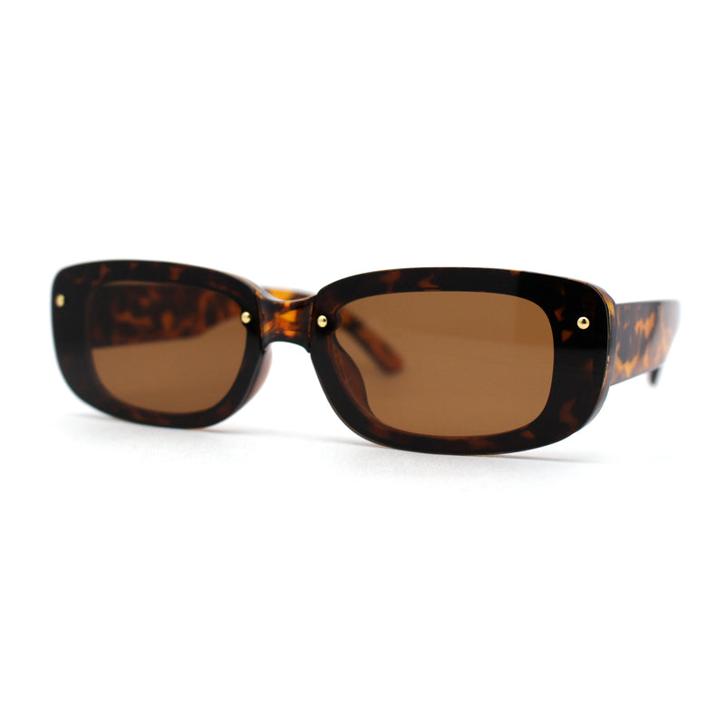 Womens Mod Exposed Lens Edge Oval Narrow Sunglasses