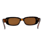 Womens Mod Exposed Lens Edge Oval Narrow Sunglasses