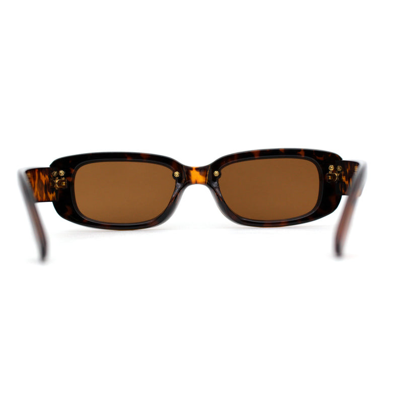 Womens Mod Exposed Lens Edge Oval Narrow Sunglasses