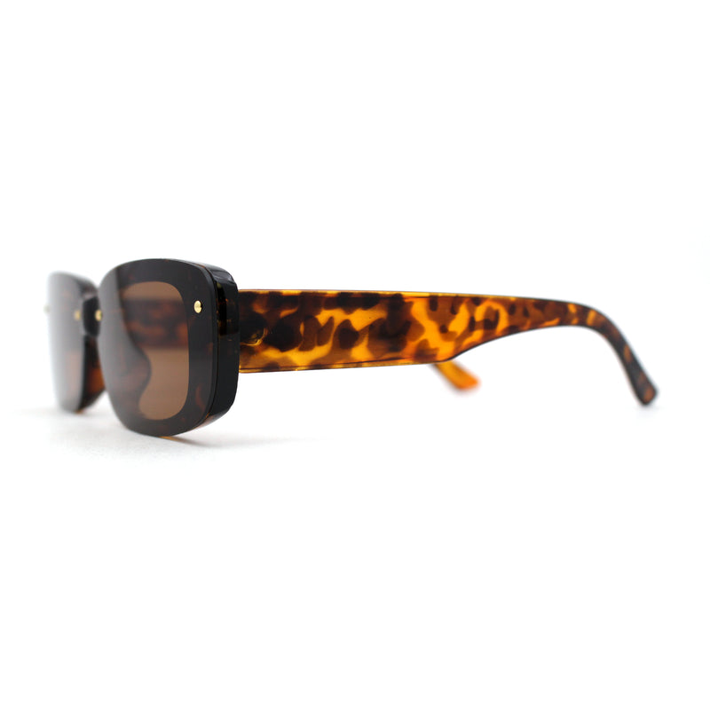 Womens Mod Exposed Lens Edge Oval Narrow Sunglasses