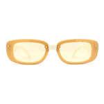 Womens Mod Exposed Lens Edge Oval Narrow Sunglasses