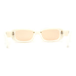 Womens Mod Exposed Lens Edge Oval Narrow Sunglasses