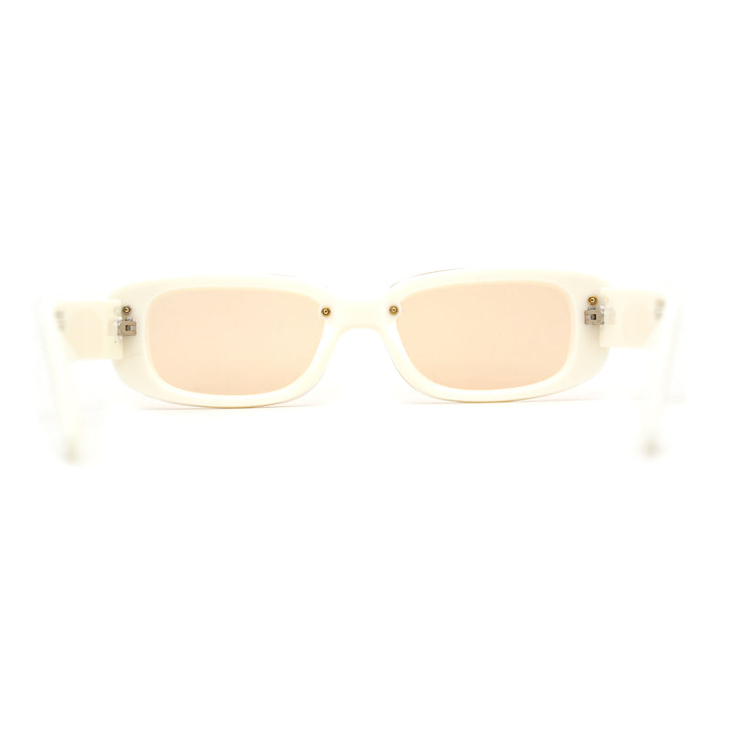 Womens Mod Exposed Lens Edge Oval Narrow Sunglasses