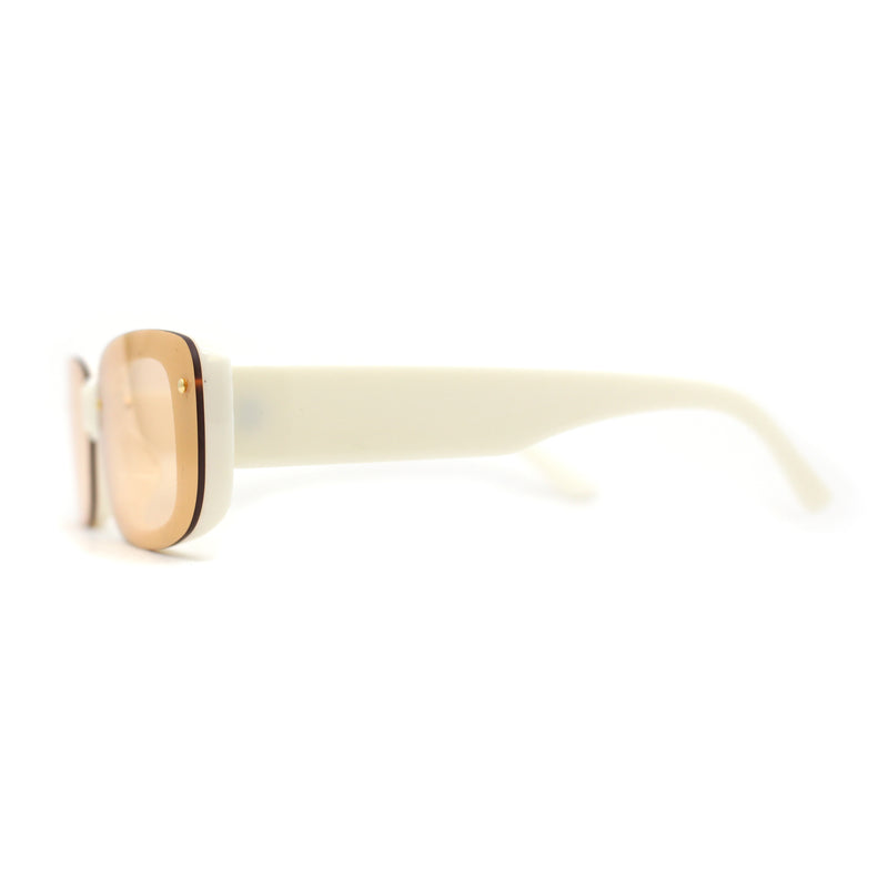 Womens Mod Exposed Lens Edge Oval Narrow Sunglasses