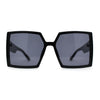 Womens Squared Geometric Thin Plastic Rim Butterfly Sunglasses