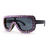 Large Rhinestone Show Sign Racer Shield Oversize Sunglasses