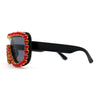 Large Rhinestone Show Sign Racer Shield Oversize Sunglasses