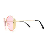 Womens Pop Color Lens Classic Metal Rim Butterfly Sunglasses