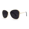 Womens Pop Color Lens Classic Metal Rim Butterfly Sunglasses