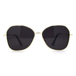 Womens Pop Color Lens Classic Metal Rim Butterfly Sunglasses