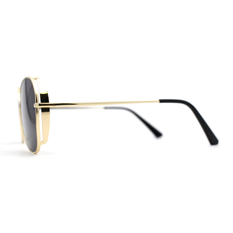 Womens Pop Color Lens Classic Metal Rim Butterfly Sunglasses
