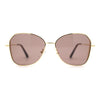 Womens Pop Color Lens Classic Metal Rim Butterfly Sunglasses