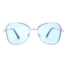 Womens Pop Color Lens Classic Metal Rim Butterfly Sunglasses