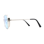 Womens Pop Color Lens Classic Metal Rim Butterfly Sunglasses