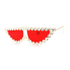 Large Rhinestone Show Sign Expose Lens Cat Eye Sunglasses