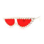 Large Rhinestone Show Sign Expose Lens Cat Eye Sunglasses