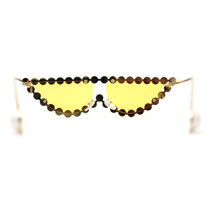 Large Rhinestone Show Sign Expose Lens Cat Eye Sunglasses