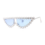 Large Rhinestone Show Sign Expose Lens Cat Eye Sunglasses