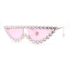 Large Rhinestone Show Sign Expose Lens Cat Eye Sunglasses