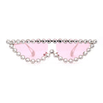 Large Rhinestone Show Sign Expose Lens Cat Eye Sunglasses