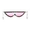 Large Rhinestone Show Sign Expose Lens Cat Eye Sunglasses