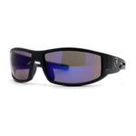 Mens 90s Color Mirror Wrap Biker Sport Sunglasses