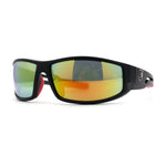 Mens 90s Color Mirror Wrap Biker Sport Sunglasses