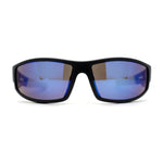 Mens 90s Color Mirror Wrap Biker Sport Sunglasses