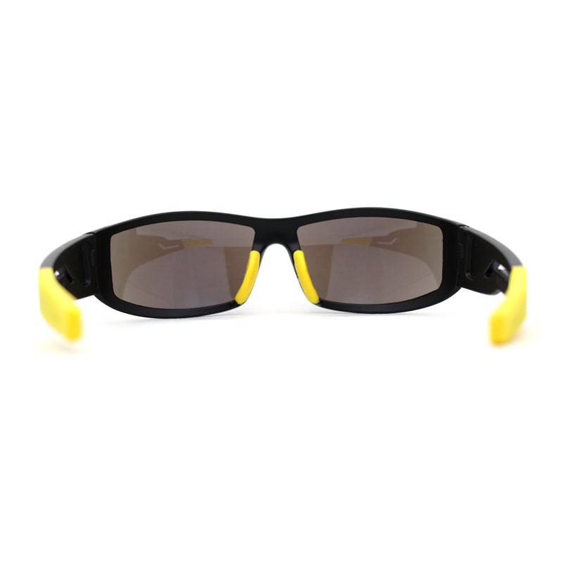 Mens 90s Color Mirror Wrap Biker Sport Sunglasses