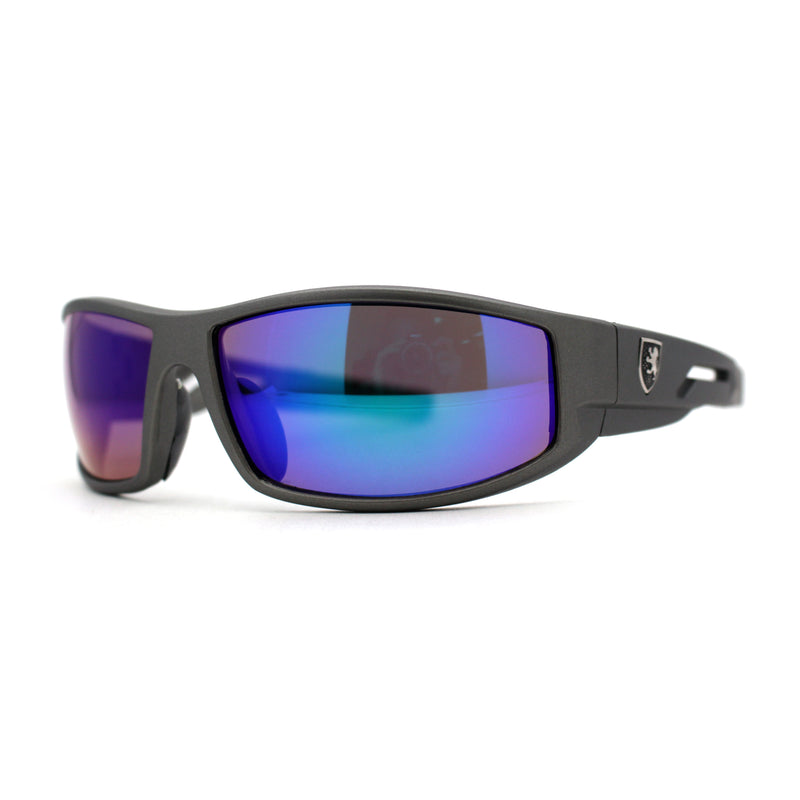 Mens 90s Color Mirror Wrap Biker Sport Sunglasses