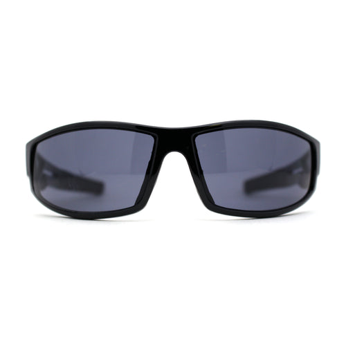 Mens 90s Color Mirror Wrap Biker Sport Sunglasses