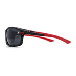 Mens Lion Shield Emblem 90s Racer Rectangle Wrap Sunglasses