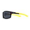 Mens Lion Shield Emblem 90s Racer Rectangle Wrap Sunglasses
