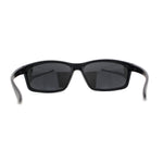 Mens Lion Shield Emblem 90s Racer Rectangle Wrap Sunglasses