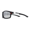 Mens Lion Shield Emblem 90s Racer Rectangle Wrap Sunglasses