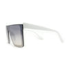 Slick Flat Top Shield Rectangle Plastic Sunglasses
