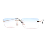 Rimless Rectangular 90s Elegant Metal Rim Sunglasses