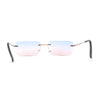 Rimless Rectangular 90s Elegant Metal Rim Sunglasses
