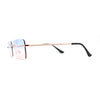 Rimless Rectangular 90s Elegant Metal Rim Sunglasses